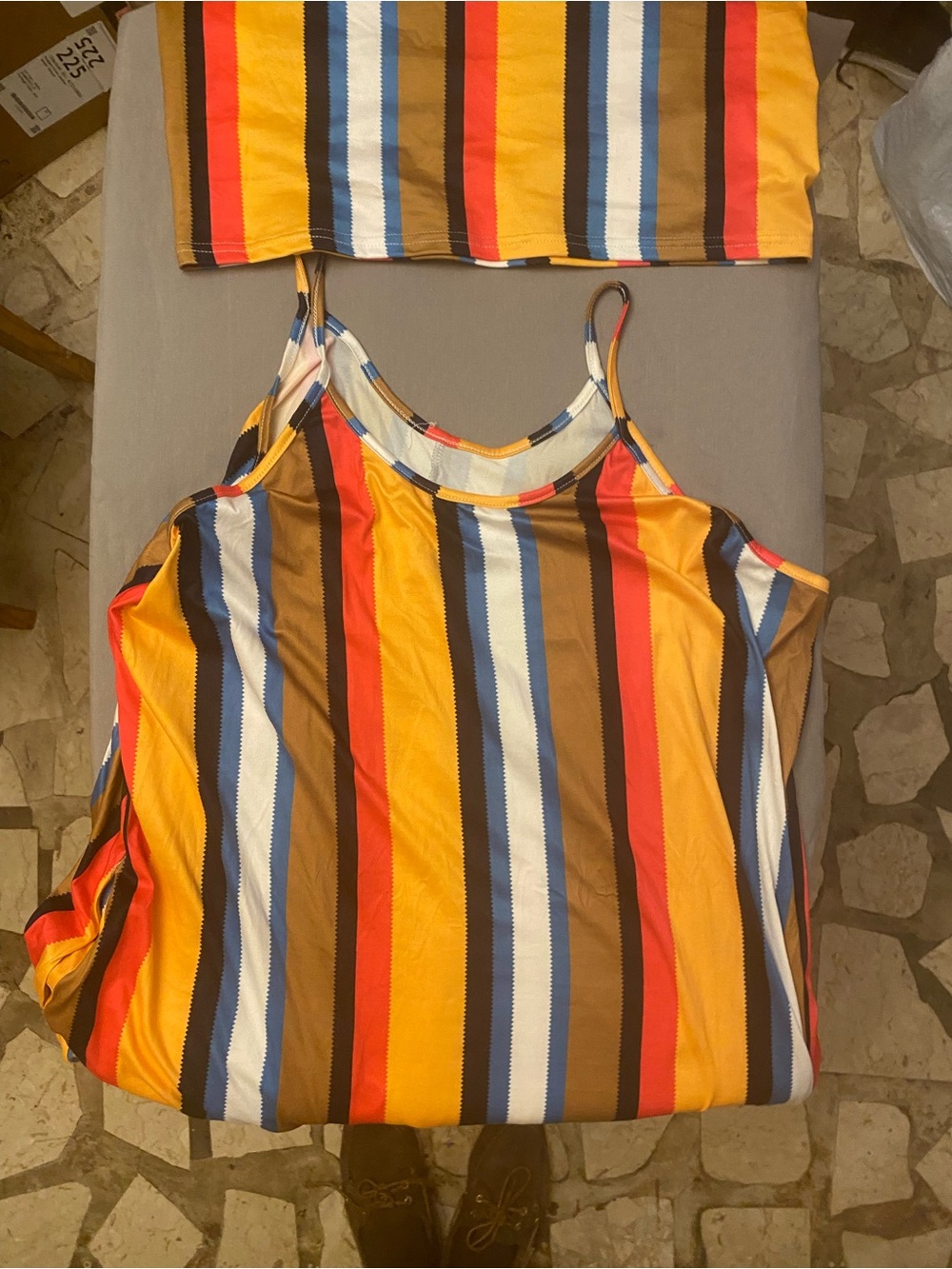 Striped Spaghetti Strap Cami Dress - Multicolor